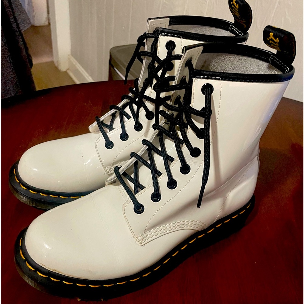 White Dr. Marten boots